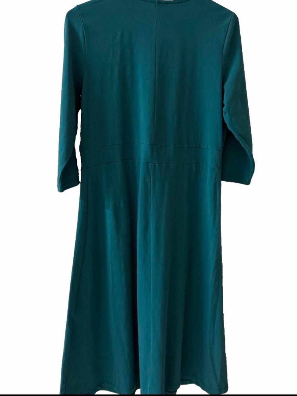 JG Hook size PM Teal Three-Quarter Sleeve Pleated Midi Dress - Picture 2 of 9